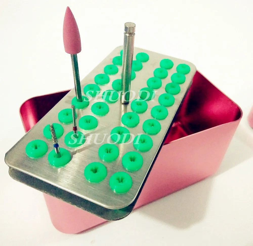 36 Holes Dental Bur Cases Lab FG Burs Holder Block Blocks High / Speed