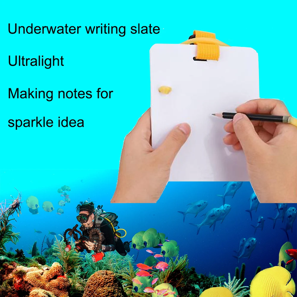 Scuba Dive Diving Underwater Writing Slate Board with Pencil and Swivel ClipPool & Accessories