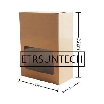 

100pcs/lot 22*16*8CM Kraft Paper Box With Clear Window Bakery Cake Cookies Candy Gift Packaging Box Carton Box