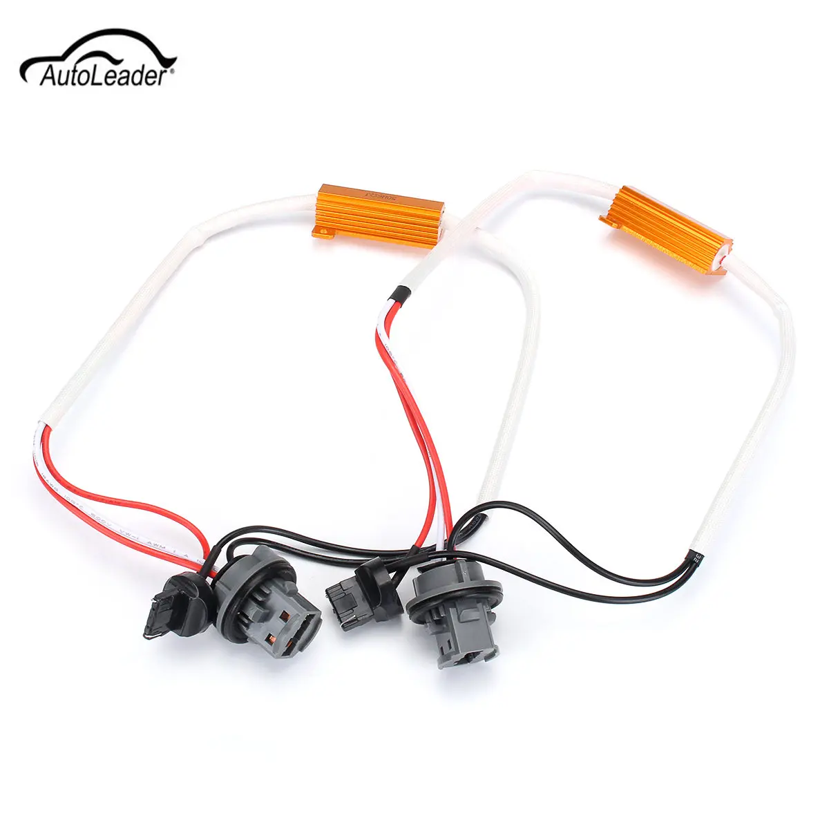 

1Pair T20 Canbus Error Cancellers W21/5W 7443 Car Decoder 50W Load Resistors Wiring Harness