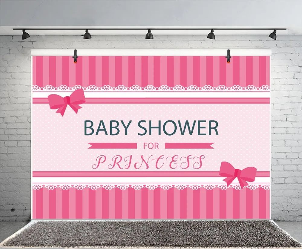 Laeacco Pink Different Stripes Baby Shower Tie Pattern Photographic Background Customized Photography Backdrops For Photo Studio