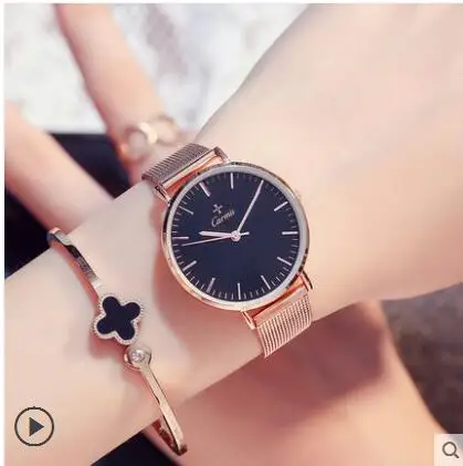 

Watch male student Korean version of the simple trend waterproof casual large dial quartz watch fashion men's watch belt 2018