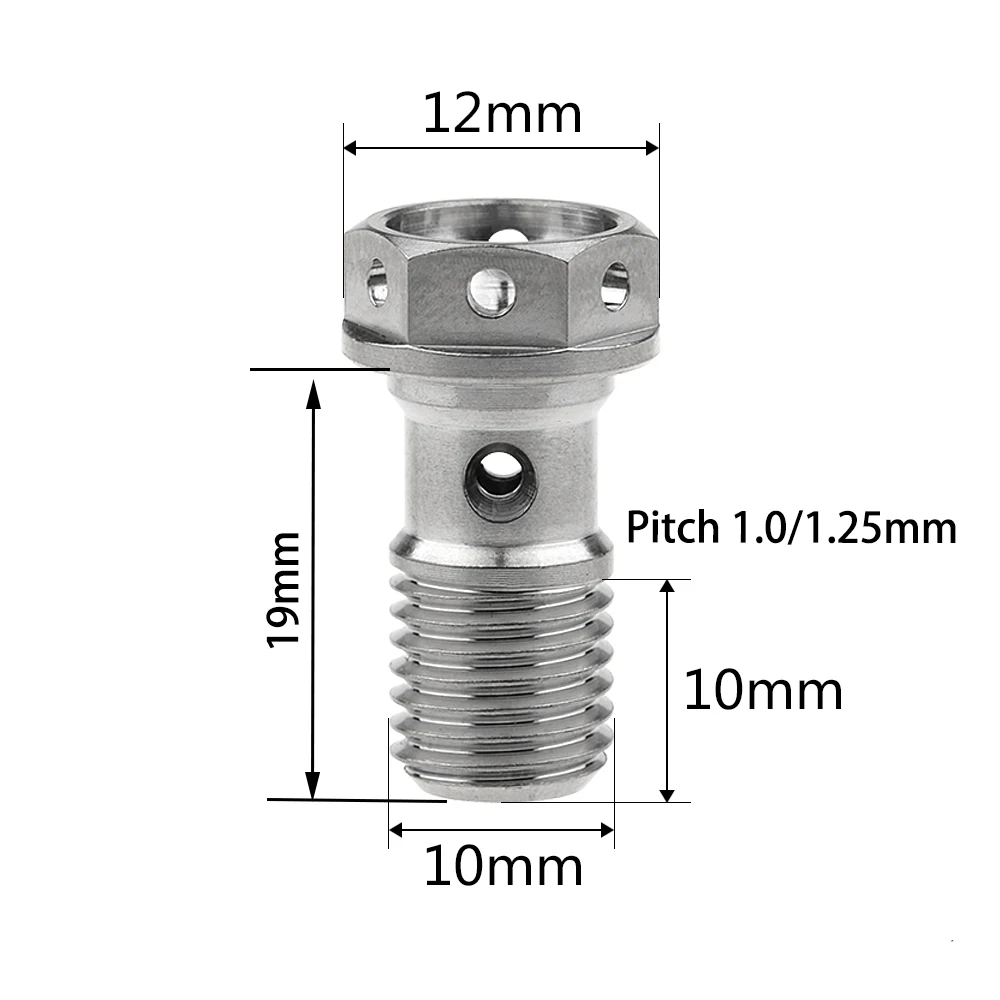 Болт мотоцикла M10x1.0 шаг 1,25 титана один банджо болт для велосипеда Brembo тормоза двойной линии