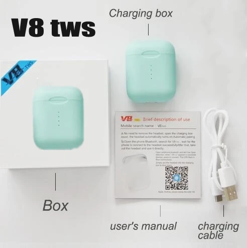Новинка 2019 V8 TWS Bluetooth гарнитура с всплывающим окном Беспроводные 5 0 сенсорные