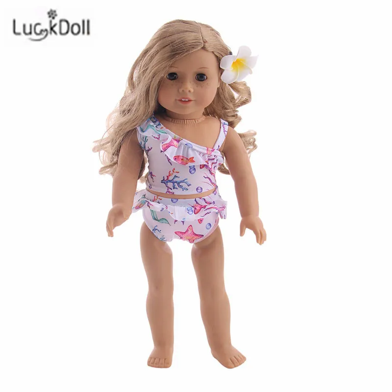 LUCKDOLL Купальник Модный костюм подходит 18 дюймов Американский 43 см Кукла одежда аксессуары, игрушки для девочек, поколение, подарок на день рождения