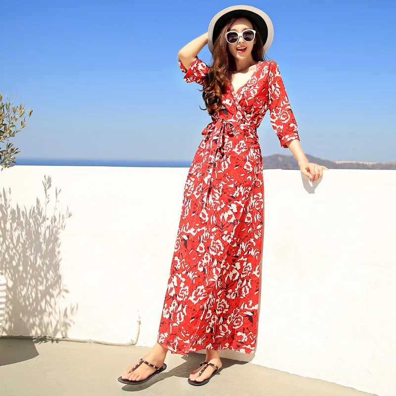 beach dress red