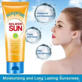 

80ml Sunscreen Cream SPF 45 Uv Radiation Sun Protection Shrink Pores Face Cream Protector Hydrate Whitening Body Sunblock Lotion