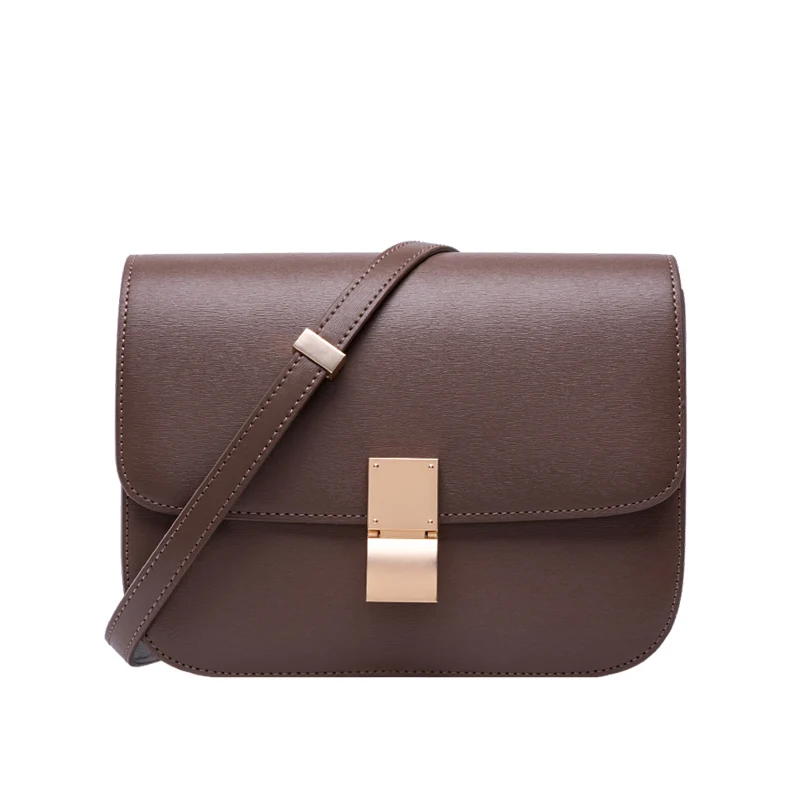 

New Genuine Leather Tofu Women Bag Luxury Design Handbag Famous Brand Casual Fashion Single Shoulder Bag High Quality