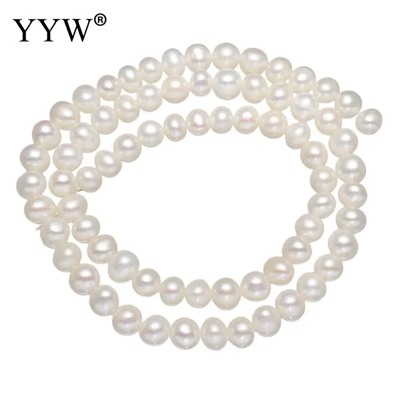

Natural Freshwater Pearl Loose Beads White Grade A 5-6mm Approx 0.8mm
