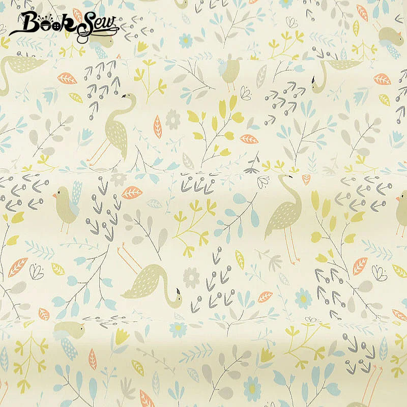 

Booksew Cotton Twill Fabric Animal Design Sewing Cloth Pillow Craft DIY PatchworkQuilting Home Textile Fat Quarter Bedsheet