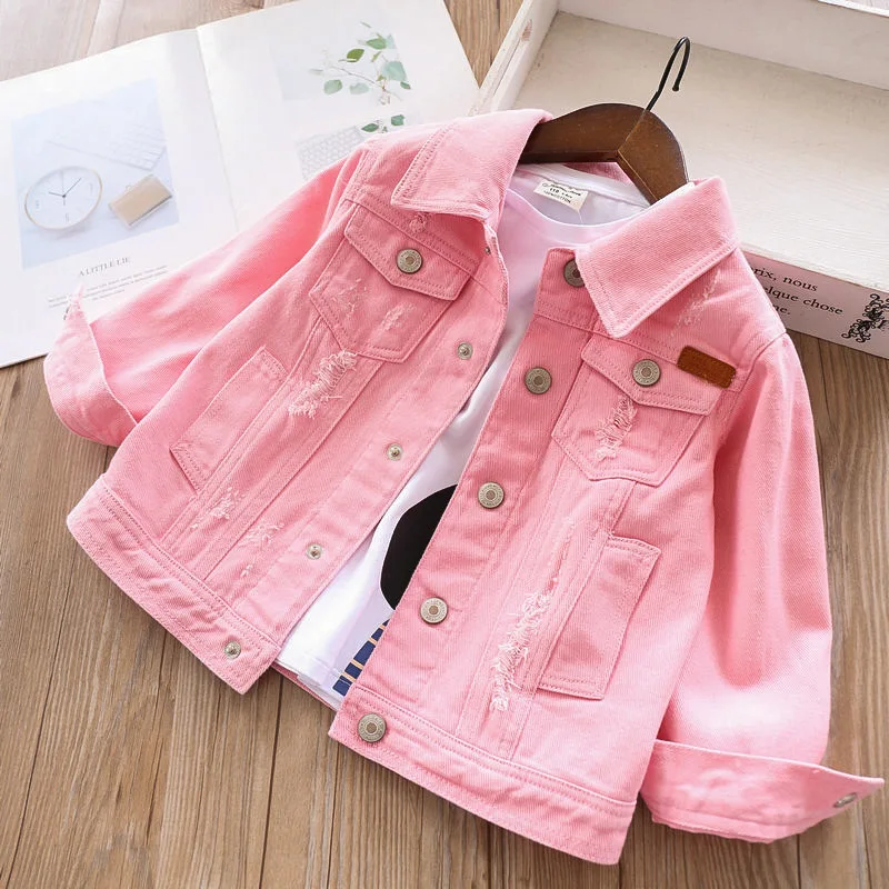 

2019 autumn winter kids denim coat for girls baby jeans jackets girl coats for girls children casual outwear