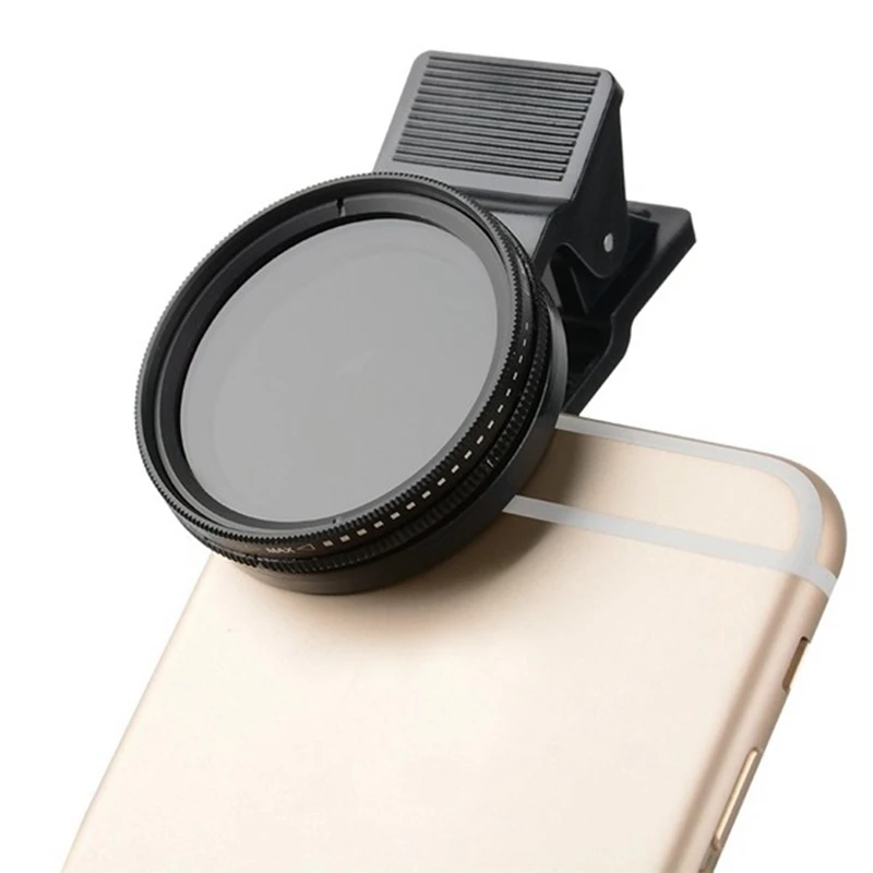 Портативный Регулируемый 37 мм нейтральной плотности клип на ND 2-400 телефон камера фильтр объектив Универсальный для iPhone Android камера модуль