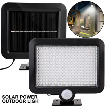 

56 LED Wall Sconce Solar Powered Wall Light Lamp Body Induction Motion Street Light Sensor Outdoor Light for Garden Yard