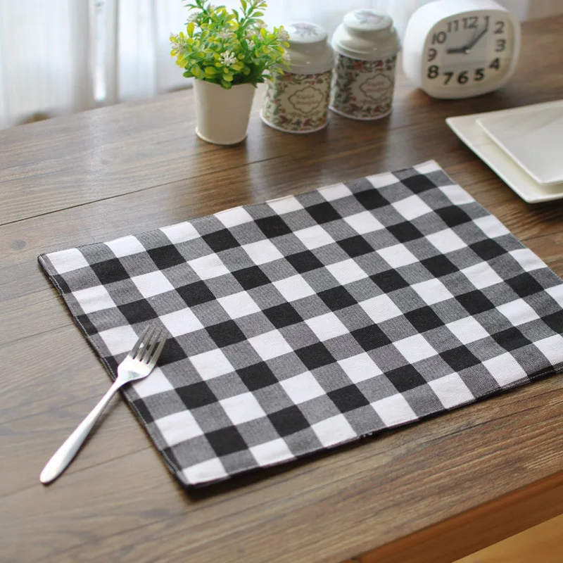 Coasters Real 2016 New Sale Cotton Table Placemats Plaid Double sided