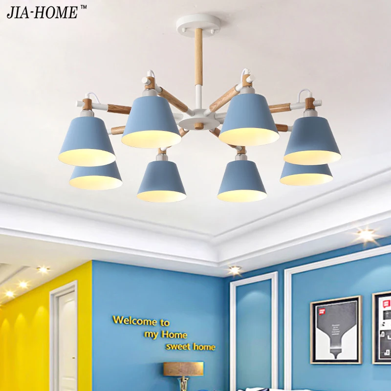 

Nordic LED Chandelier For Living Room Hanging Lights Lustres para sala de jantar Lampshade Wood Dining home Lighting Fixtures