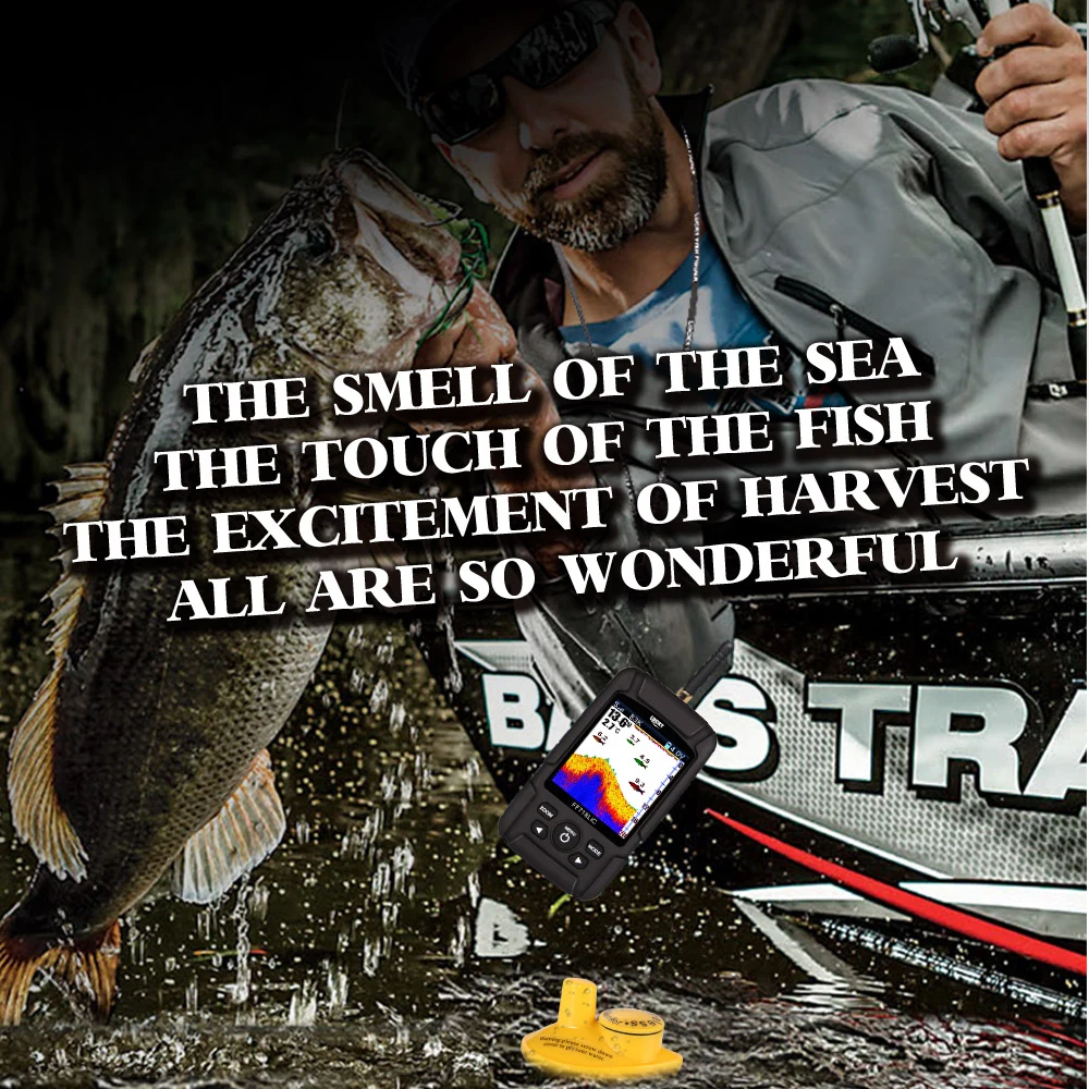 Sorte com Display a Cores à Prova Freqüência sem Fio Dwaterproof Água Sonar Duplo & Wired 200 Khz - 83 100 m Ff718licd Eco 22 Localizadores de peixe