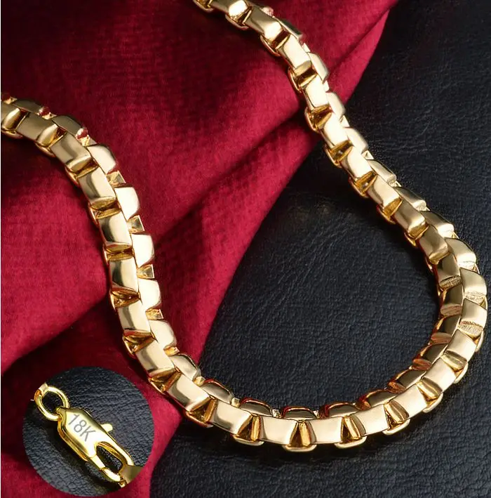 Stamped Flat Box Chain Mens Thick 