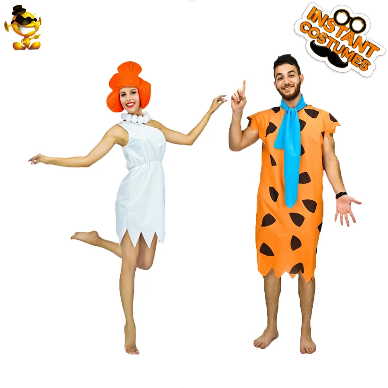 

Halloween Costumes for Women&men Cavemen Cosplay Fred Flintstone&Wilma Flintstone for Adult Halloween Clothing