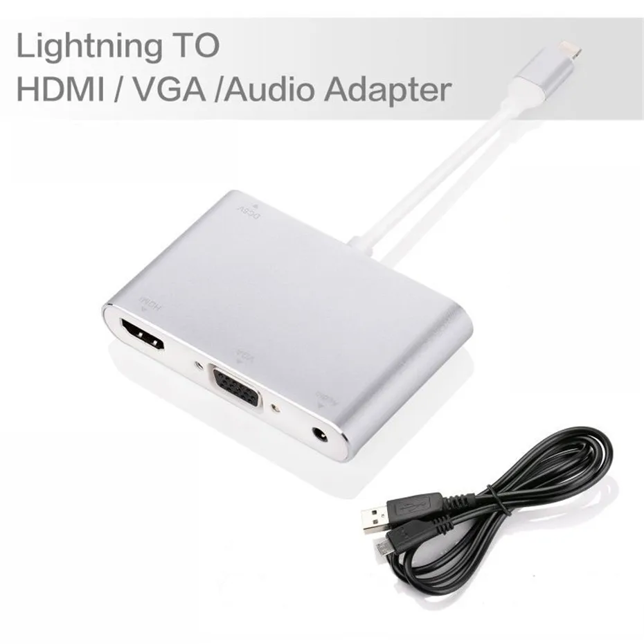 Basix HDTV Cable Adaptor for Lighting To Hdmi Vga 1