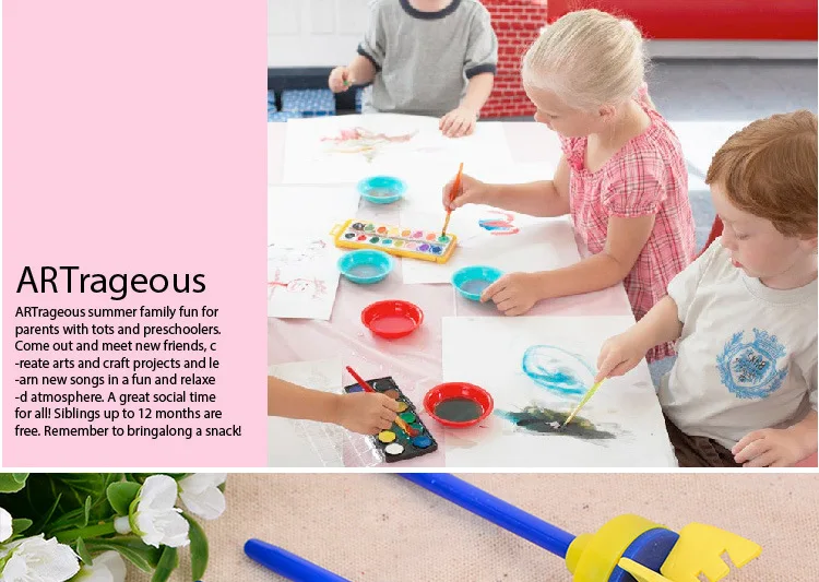 Новый 4 шт./компл. рисунок игрушки Забавные Creative игрушки для детей DIY цветок граффити губка товары для рукоделия кисти печать живопись