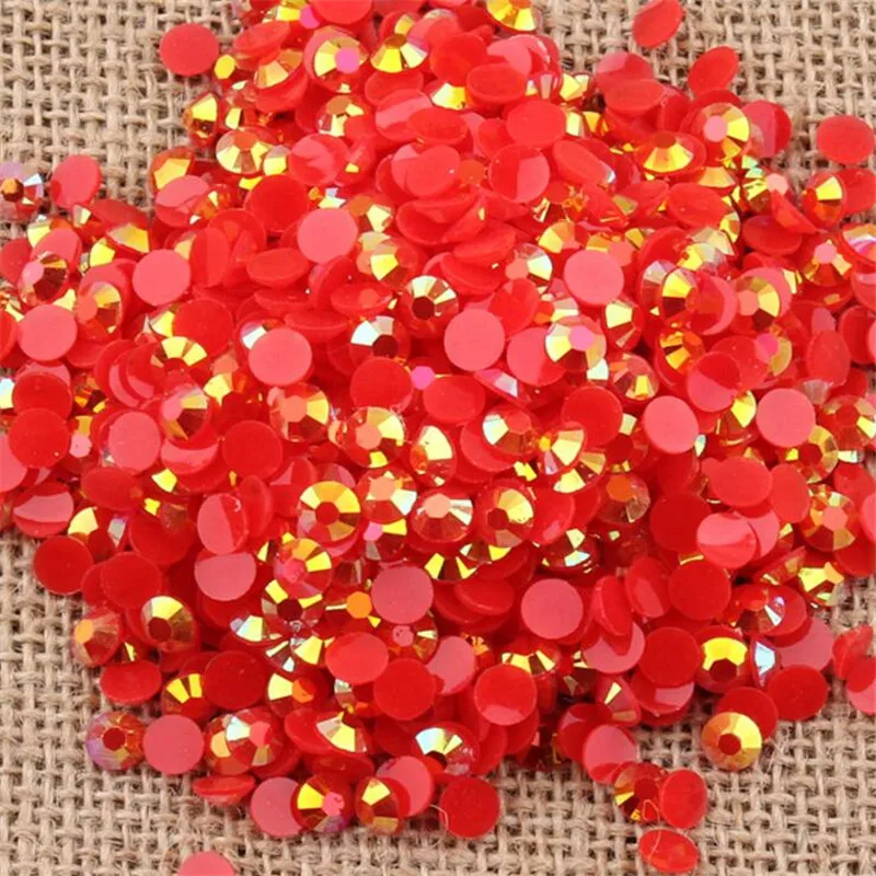 

2MM 3MM 4MM 5MM 6MM DIY Bling Red Jelly AB Color Resin Rhinestones Hand Craft Flatback Resin Stone Garment&Nail Arts Decoration
