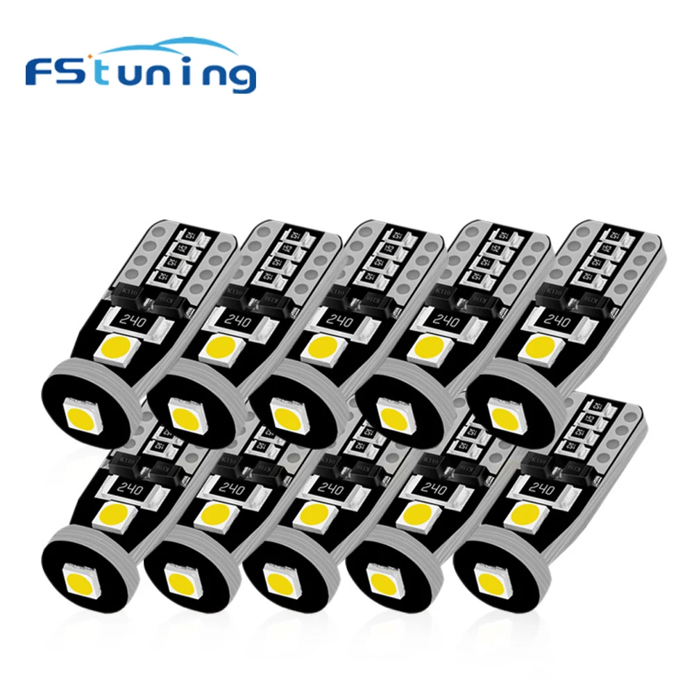 

FSTUNING T10 LED White 3SMD 5050 Led Car Light W5w 194 168 CANBUS Error Bulbs 12V Wedge Lamp Turn Signal Light