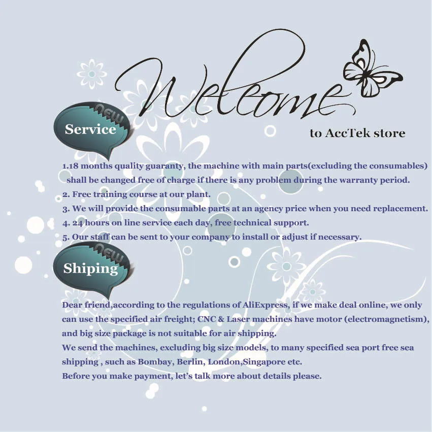 service and shipping