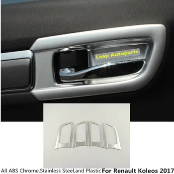 

For Renault Koleos 2017 2018 2019 2020 Cover Protect Detector Stick Trim Stainless Steel Door Inner Built Handle Bowl 4pcs