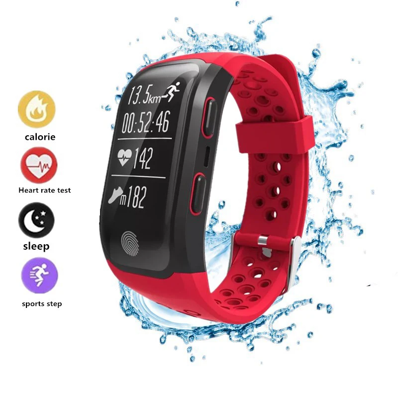 GPS Fitness Dynamic Heart Rate Smart Wristband IP68 Waterproof Smart Bracelet Tracker Watch for iPhone & Android