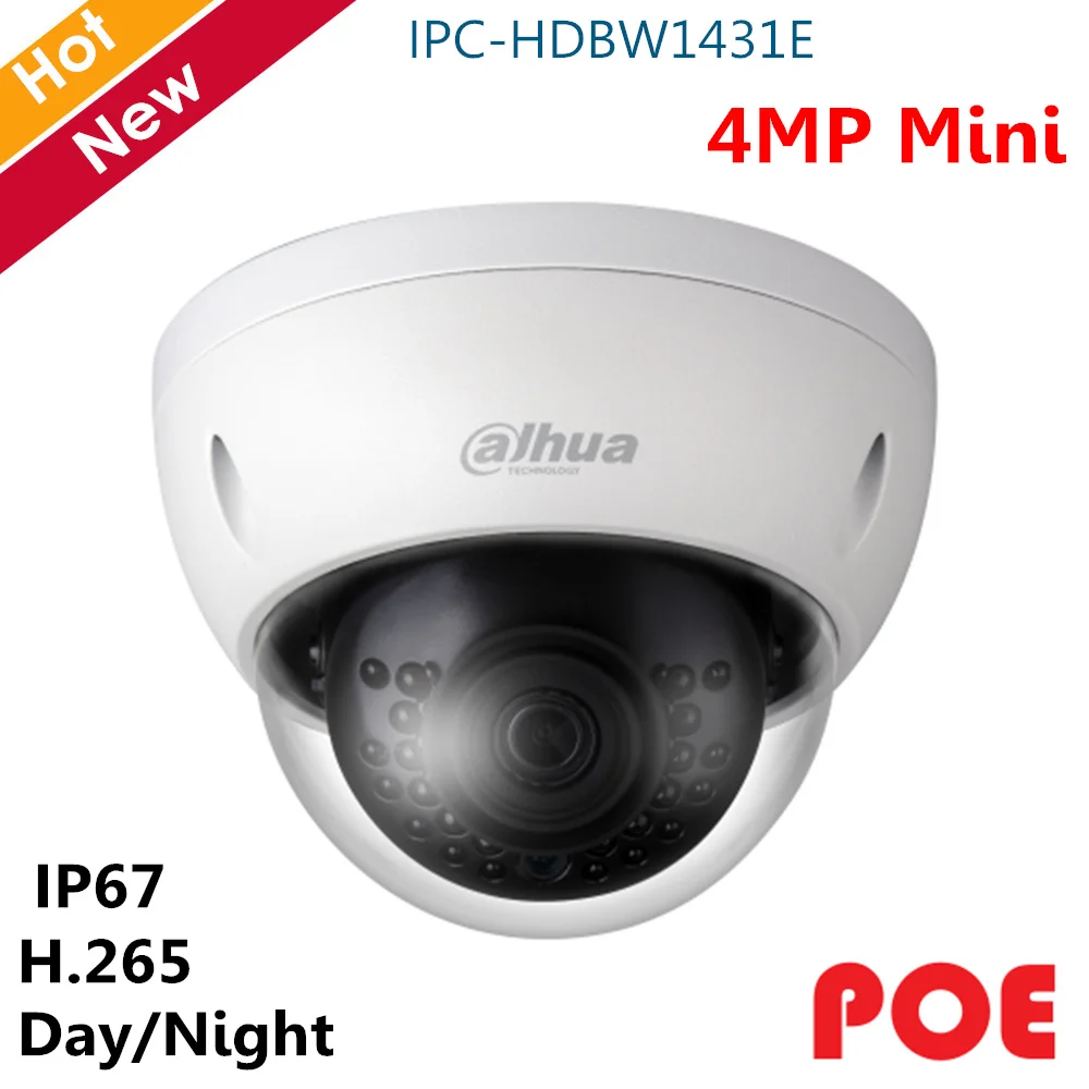 Original Dahua 4MP WDR IR Mini Camera Cmos Day Night vision H.265 H.264 Waterproof Ip camera Support POE English version | Безопасность