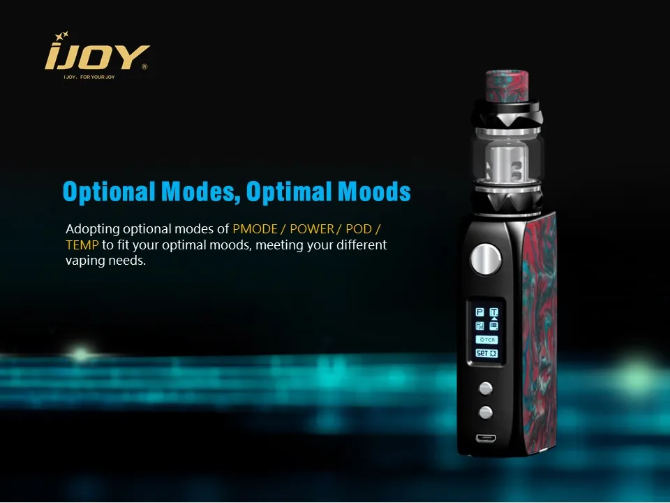 electronic cigarettes iJoy Shogun Univ 180W Starter Kit Powered By Dual 18650 Katana Subohm Tank 4ML/5.5ML Vape Vaporizer Resin