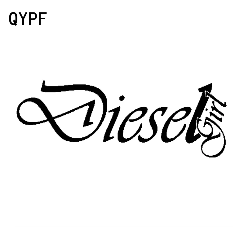 QYPF 15.5CM*5.6CM Fashion Originality Diesel Girl Vinyl Decal Black Silver Beautiful Car Sticker