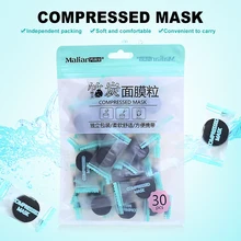30 шт./пакет черный сжатая маска DIY отбеливающая маска лист Бумага для лица из натурального бамбукового угля маски Бумага Уход за лицом