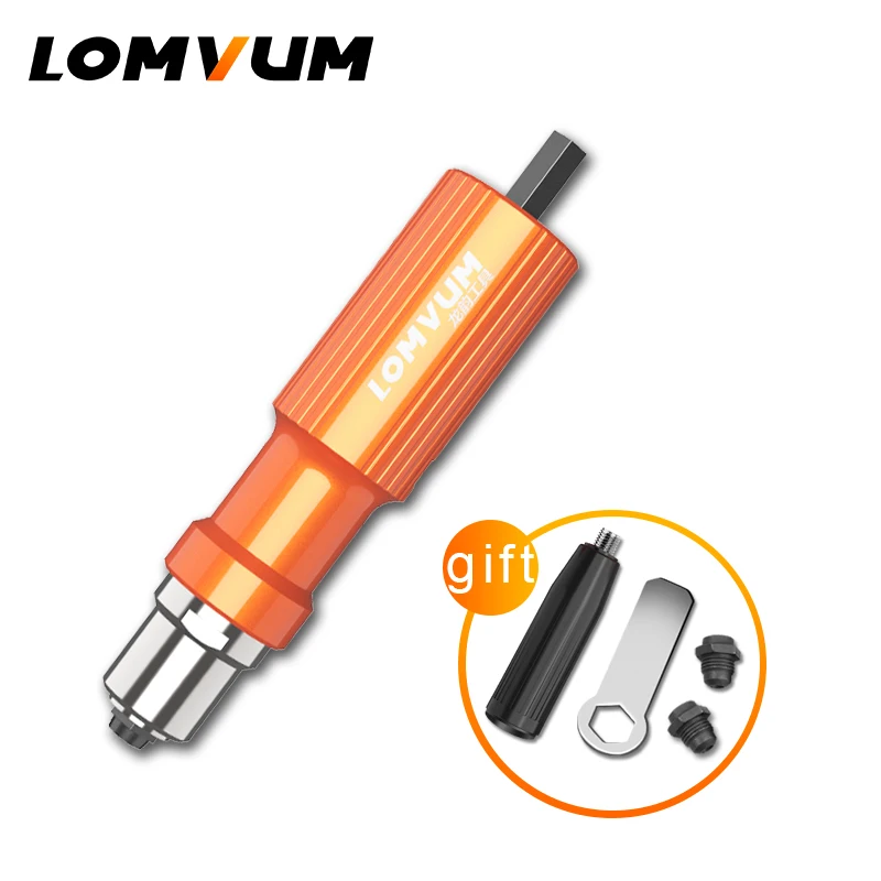 

LOMVUM New Rivet Nut Gun Riveting Tool Cordless Riveting Drill Adapter Multifunction Nut Tool Riveting Drill Adapter
