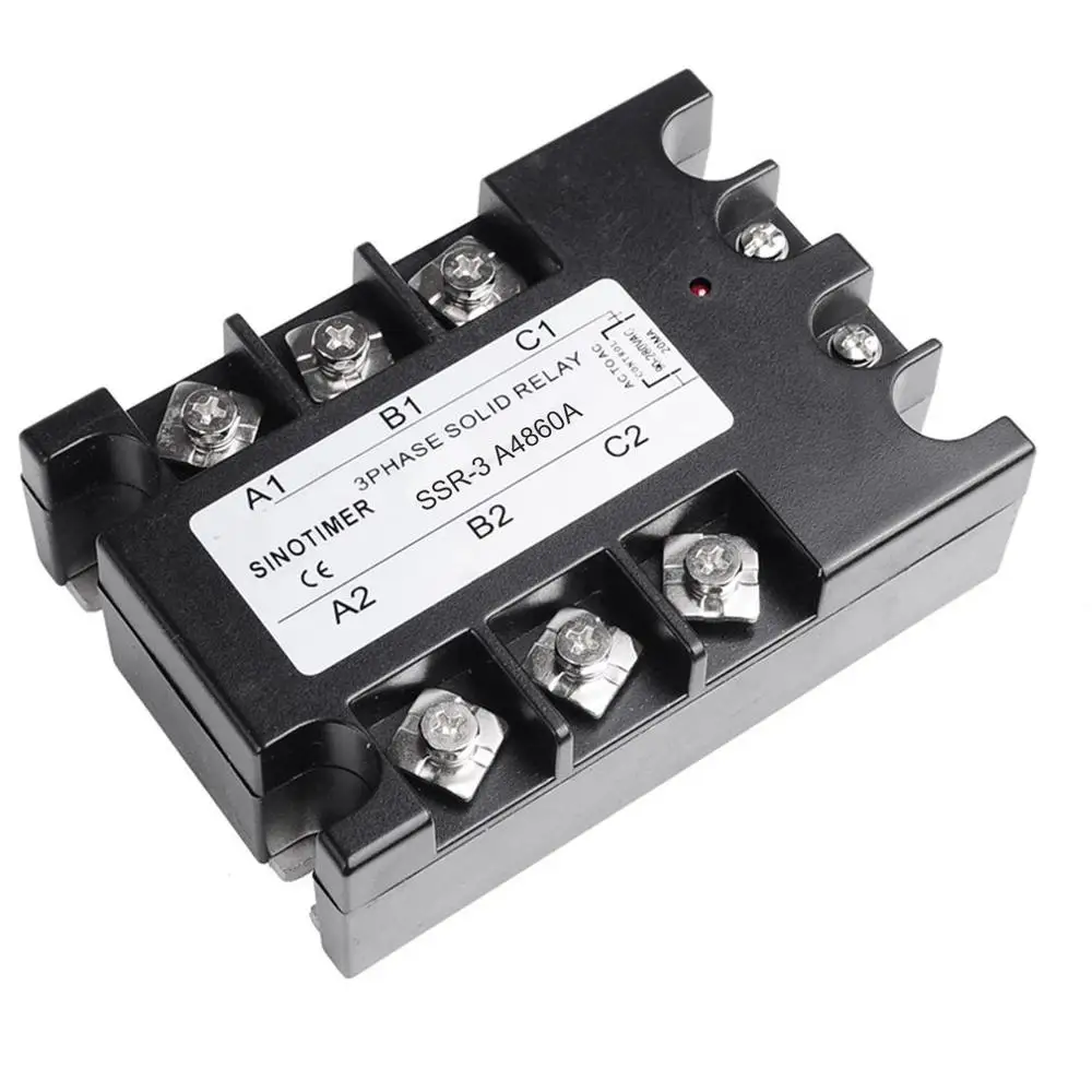 

Solid State Relay AC-AC SSR-3A4810A 25A 40A 60A 80A 100A 90-280VAC TO 30-480VAC Load Three Phase for Temperature Control