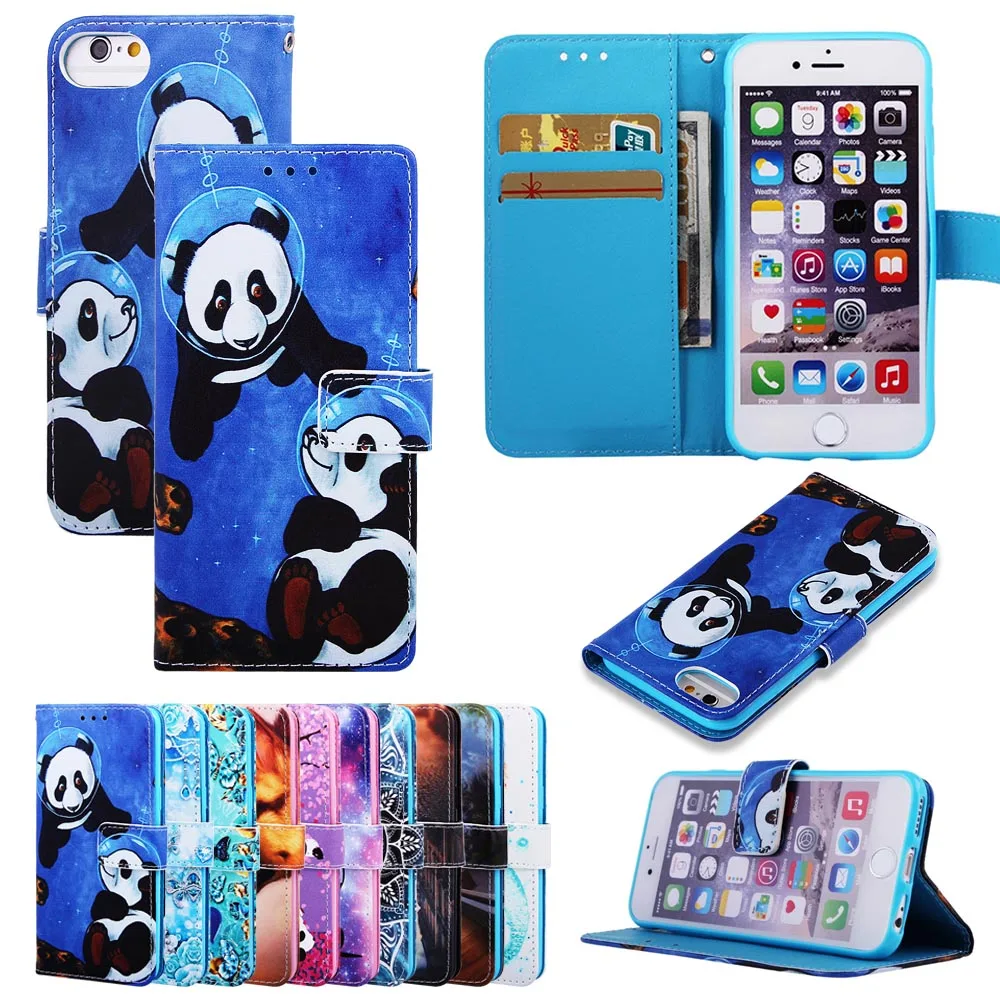 

luxury dog cat animal lovely Patterned Stand Flip PU Leather Case For iphone X 6S 6P 7P 7plus 8plus 6plus XR Xsmax Phone Cover