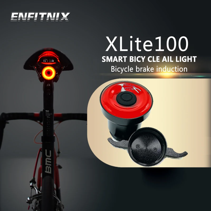 Bicicleta Luz trasera Intelligent Luz de Bicicleta USB LED recargables Smart Bike luz intermitente con luz de d/ía y detector de movimiento