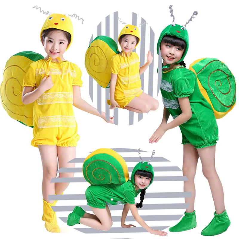 

Kid green yellow red snail costume Halloween party cosplay animal snail clothes clothing for boys girls