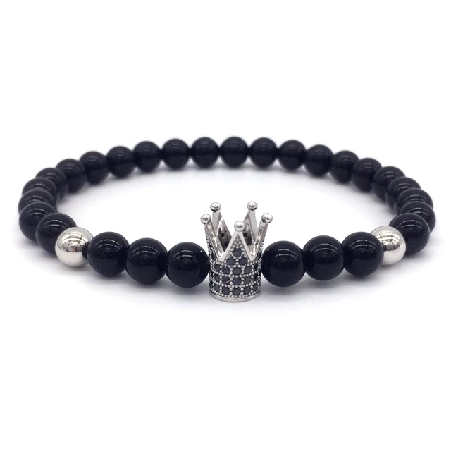 Naiqube Trendy Crown Bracelet For Men 2018 Fashion Clic Simple Naiqube Trendy Crown Bracelet For Men 2018 Fashion Clic Simple Stone Beads Charm Bracelets Bangles