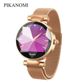 

Waterproof Bluetooth Smart Watch Heart Rate Blood Pressure Blood Oxygen Fitness Tracker Round Color Screen Woman Bracelet Watch