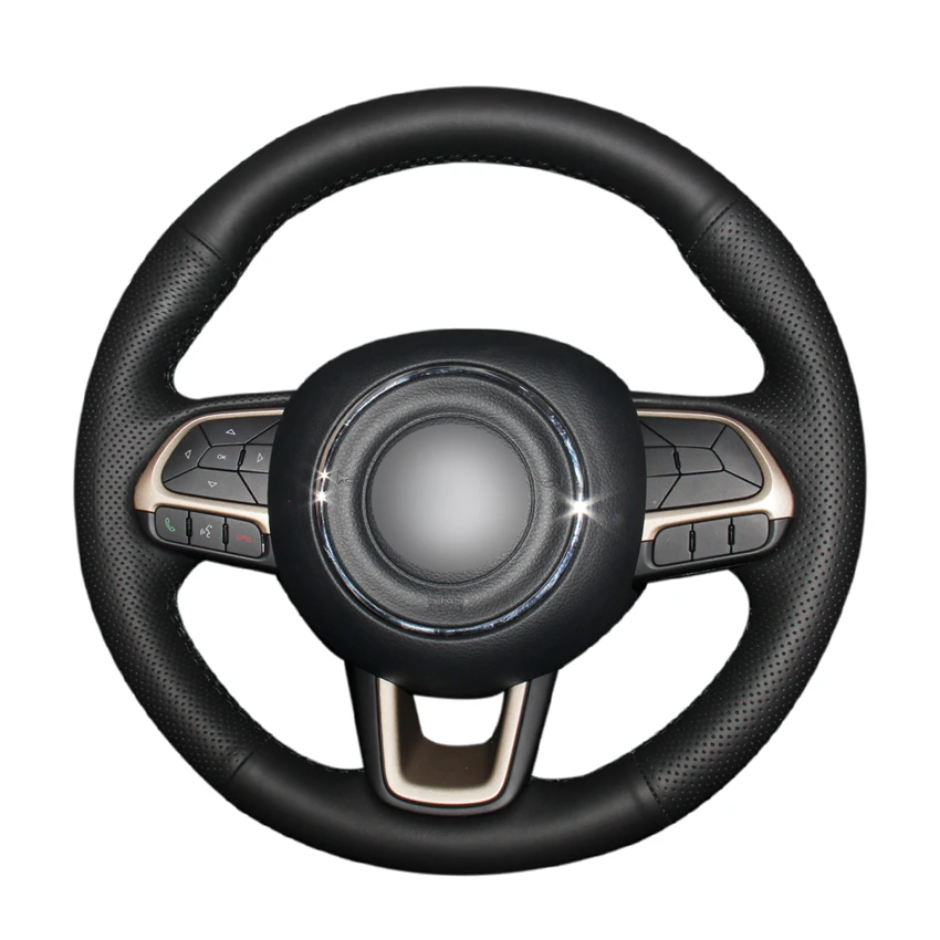 Hand stitched Black PU Artificial Leather Car Steering Wheel Covers