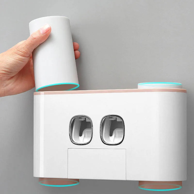 

Auto Squeezing Toothpaste Dispenser Wall Mount Bathroom Hands Free Squeezer JS23