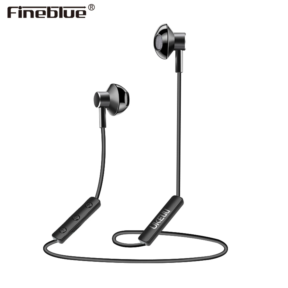 

Fineblue Uk-s1 Wireless Bluetooth V4.1 Earphones Halter-neck Magnetic Ergonmic Design Hd Sound Sports Earbud Headset With Mic