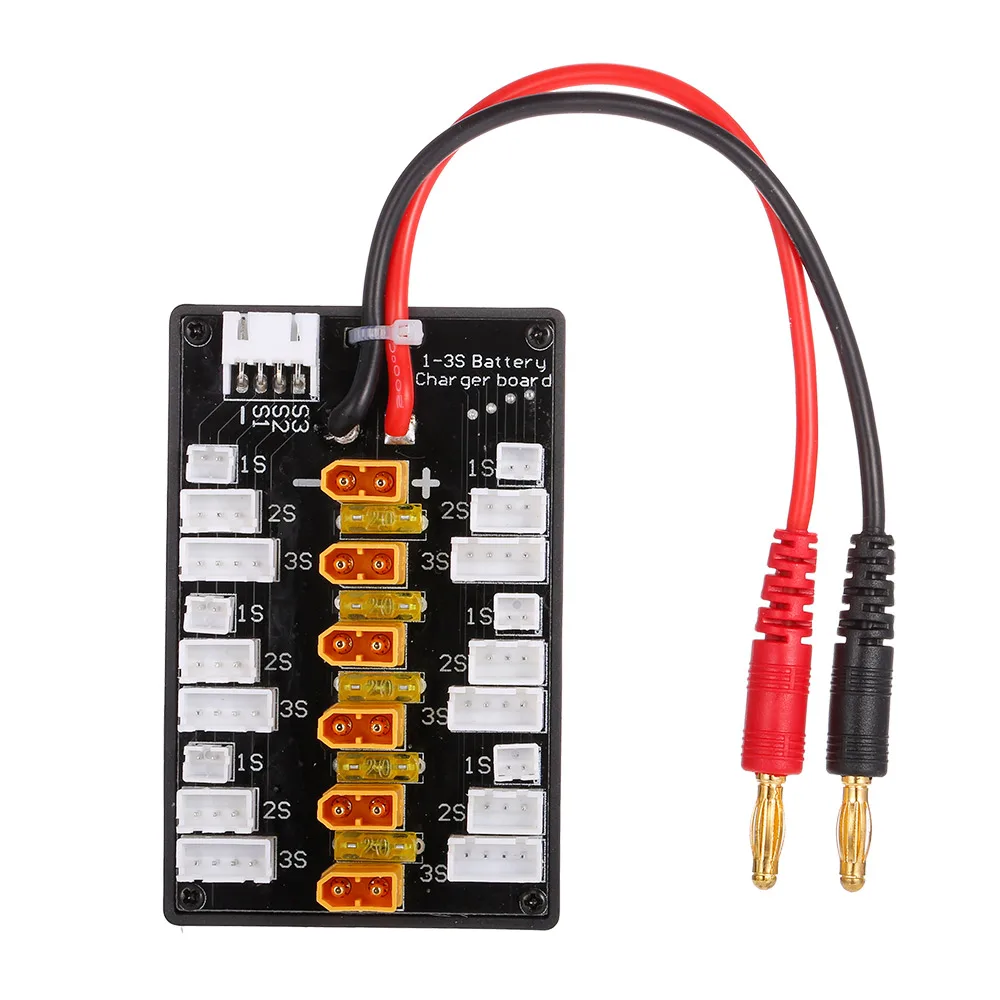 

6 Packs XT30 1S 2S 3S 20A XT30 Plug Lipo Battery Parallel Charging Board for IMAX B6 Charger RC Car Drone Balance Charge Part