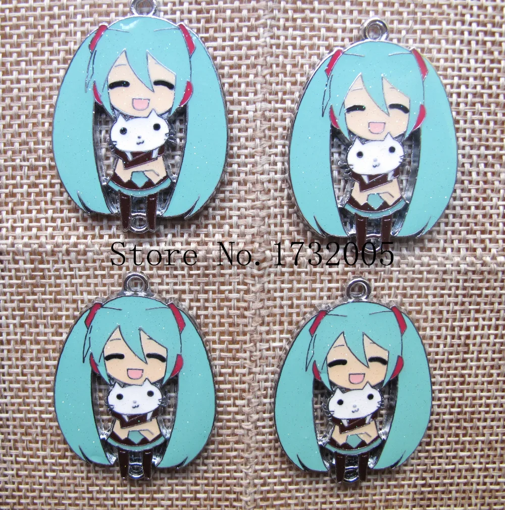 

New Classic 20 Pcs Cartoon Japan Anime Hatsune Miku Charm Pendants DIY Jewelry Making Free Shipping DM-6