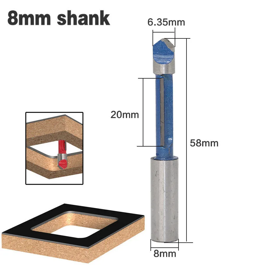 

1pc 8mm Shank 6.35mm Panel Pilot Flush Trim Wood Router Bit Milling Cutters For Wood Router Bits For Wood Cheap Price