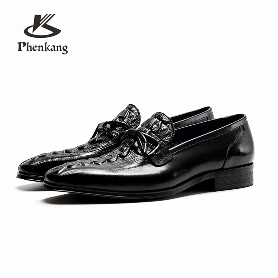 

Genuine cow leather brogue wedding Business banquet mens casual flats shoes vintage oxford shoes for men black burgundy 2019