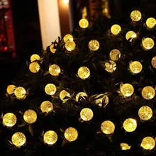 Solar Lamps Crystal Ball Waterproof Colorful Fairy Outdoor Solar Light Garden Christmas Party Decoration String Lights