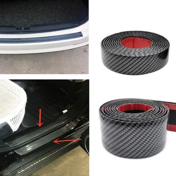 

Car Stickers Carbon Fiber Rubber Styling Door Sill Protector Bumper Trunk Guard Anti-collision Strip