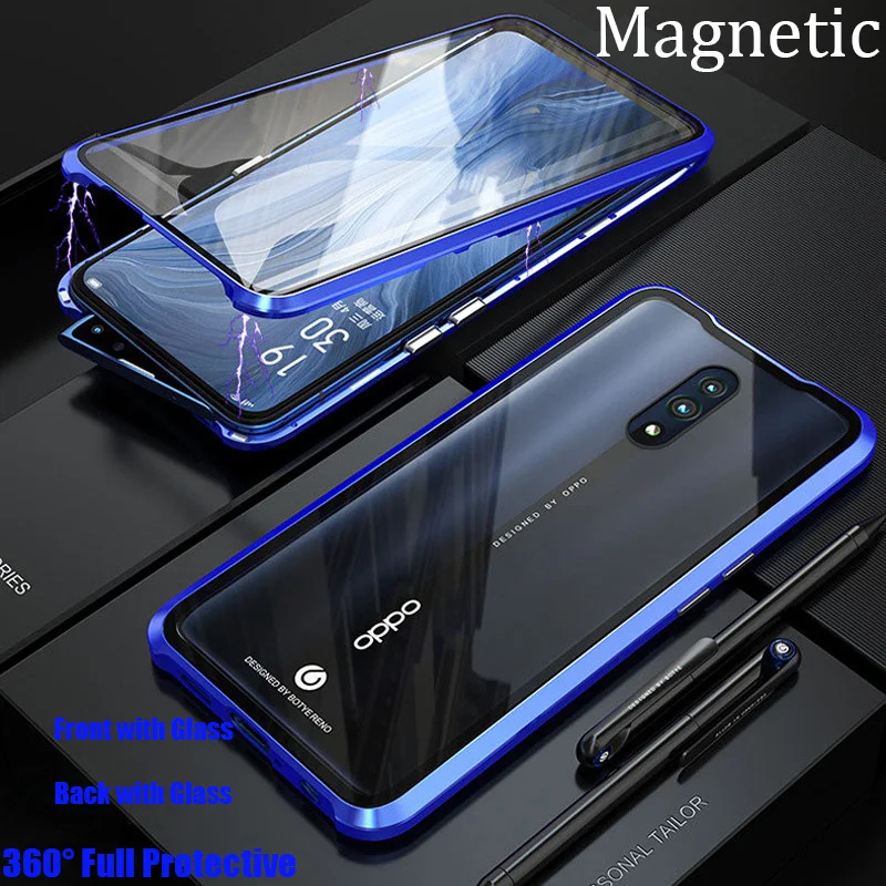 Магнитный чехол для OPPO Reno 10X ZOOM opporeno 360 Передний + задний двухсторонний из